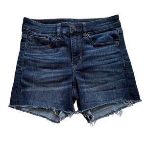 American Eagle Jean Shorts Next Level Stretch Hi Rise Shortie Distressed Size 2